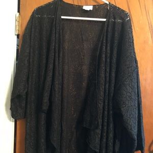 Lularoe noir Shirley lace kimono black BNWT